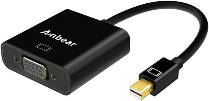 Anbear Mini DisplayPort to VGA Adapter, Mac to VGA Converter (Male to Female) HD 1080p Thunderbolt to VGA Compatible for iMac, Mac Books, Surface and Laptops with Mini Displayport - Image 1
